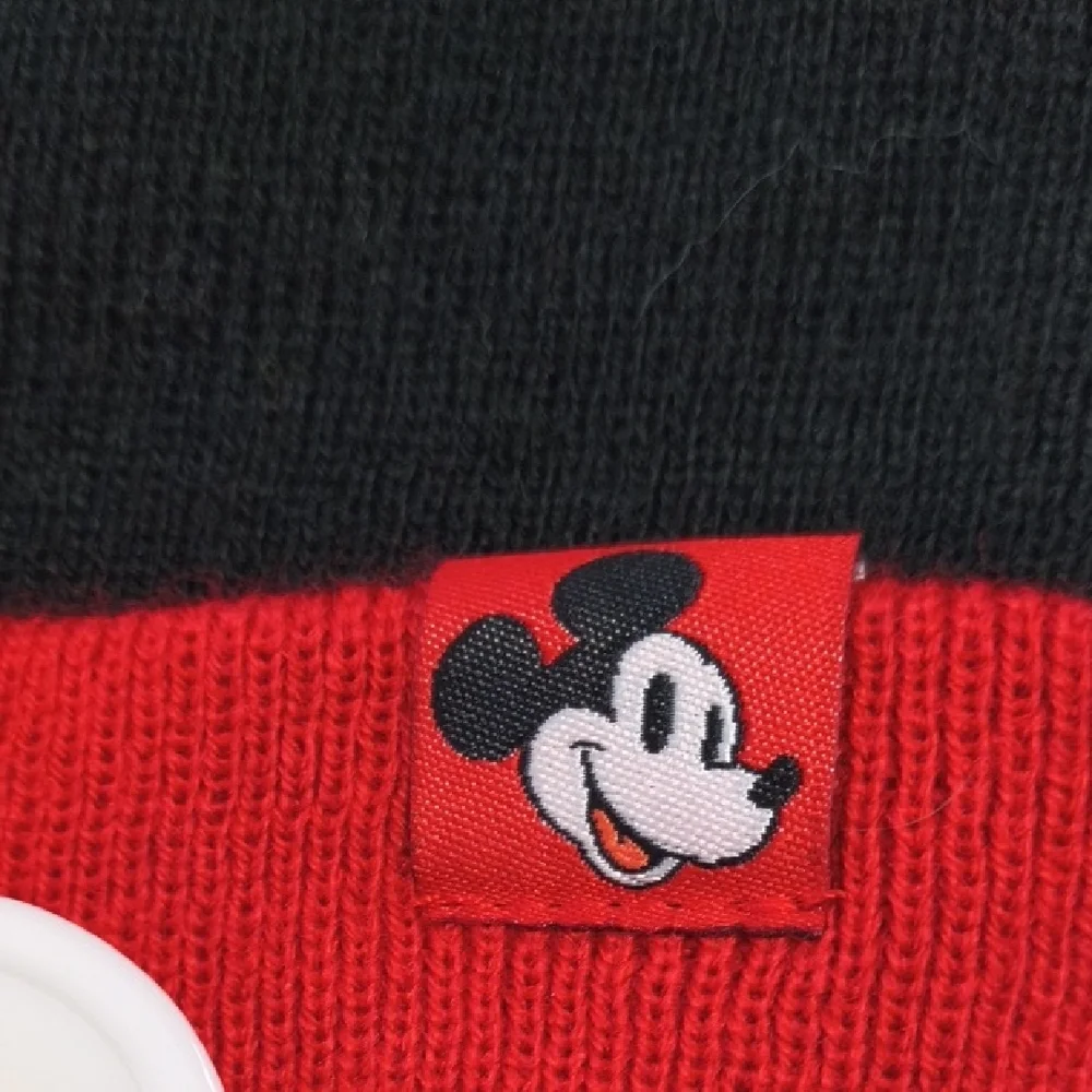 Disney Black and Red Mickey Mouse Pom-Pom Hat Youth